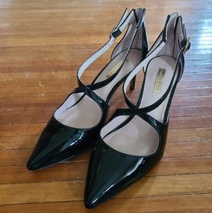 LOUISE ET CIE Womens JENA Leather Pointed Toe Ankle Strap Classic Pumps